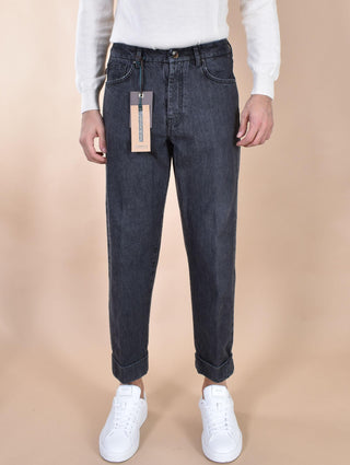 Pantalone jeans Berwich chiaia nero risvolti KK10002 BERWICH