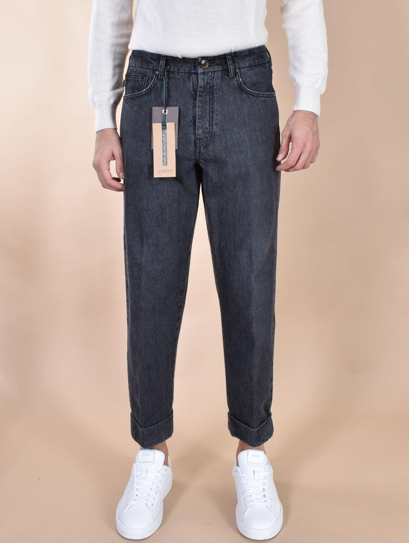 Pantalone jeans Berwich chiaia nero risvolti KK10002 BERWICH