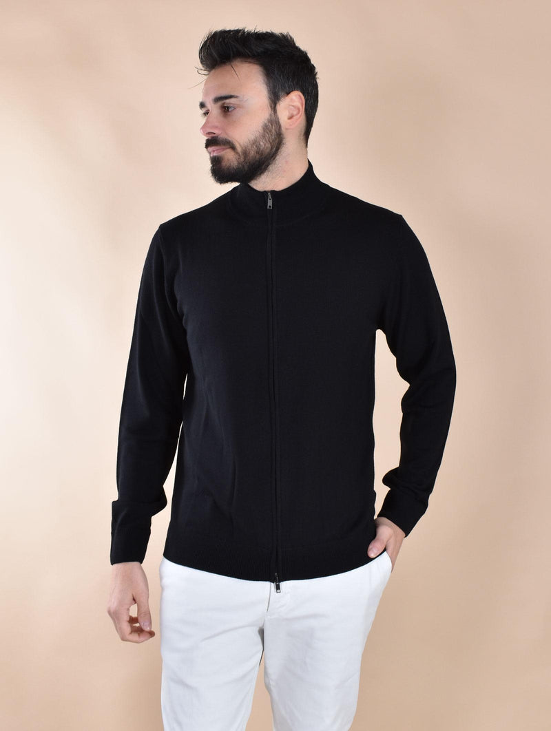 Maglia Daniele Fiesoli lupetto zip nero DF9048013 DANIELE FIESOLI