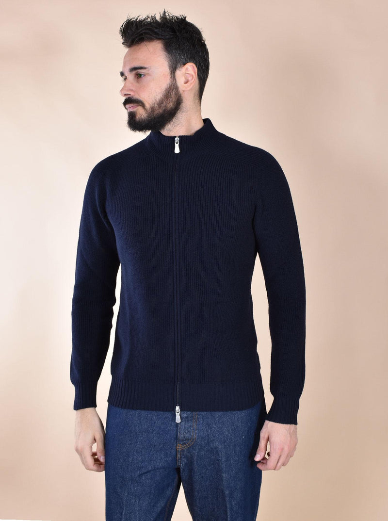 Maglia Gran Sasso lupetto zip Rain Wool blu 24117 24601598 GRAN SASSO