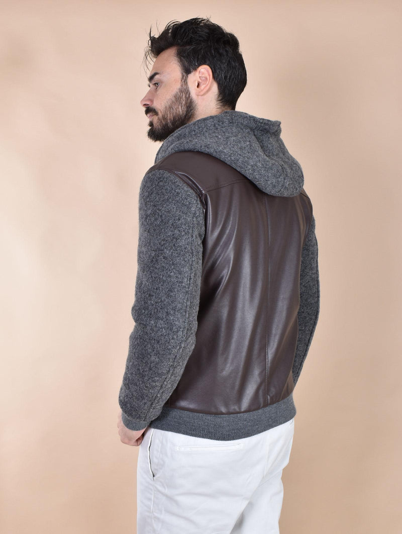 Giubbotto BoB Crystal marrone pelle lana CRYSTAL1 BOB