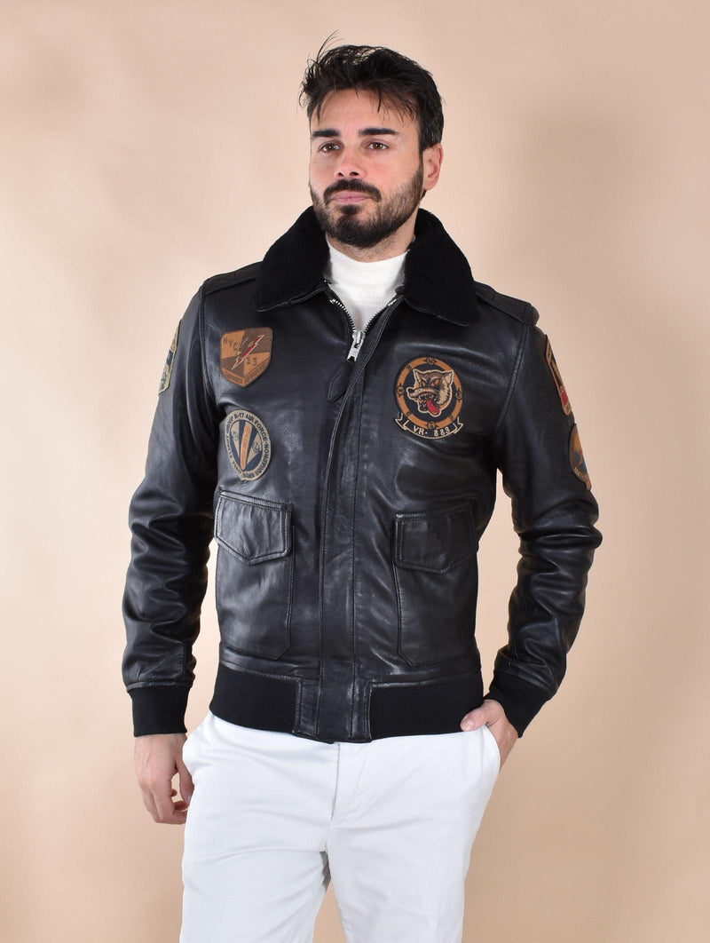 Giubbotto Schott aviatore pelle nero Flight LCFLIGHTW01 Schott