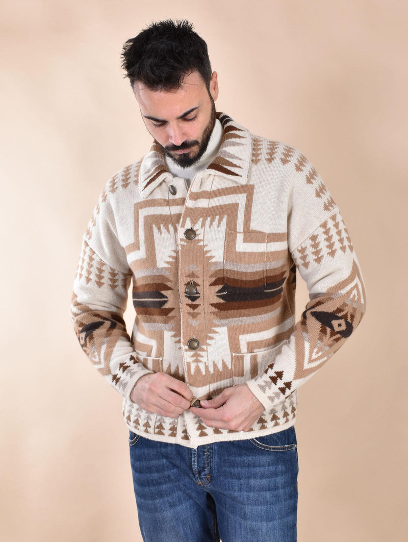 Giacca overshirt Rakkì Indian Navajo Pueblo jacquard PUEBLO01 Rakkì