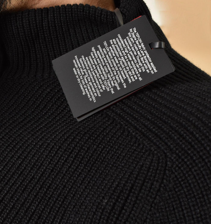 Maglia Gran Sasso lupetto zip Rain Wool nero 24117 24601099 GRAN SASSO