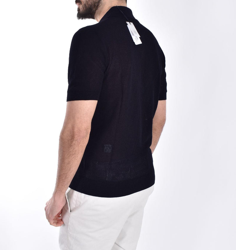 Polo Gran Sasso camicia blu fresh cotton 