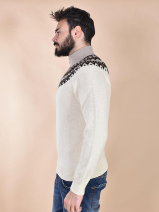 Maglia MC2 Saint Barth collo alto zip nordic bianca 004221016 MC2 SAINT BARTH