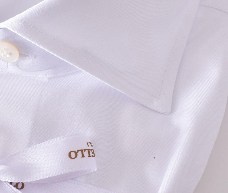 Camicia Borriello bianca cucita a mano cotone 