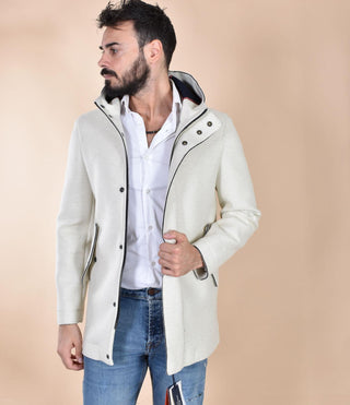 Cappotto BoB bianco panna Wick cappuccio WICK15301 BOB