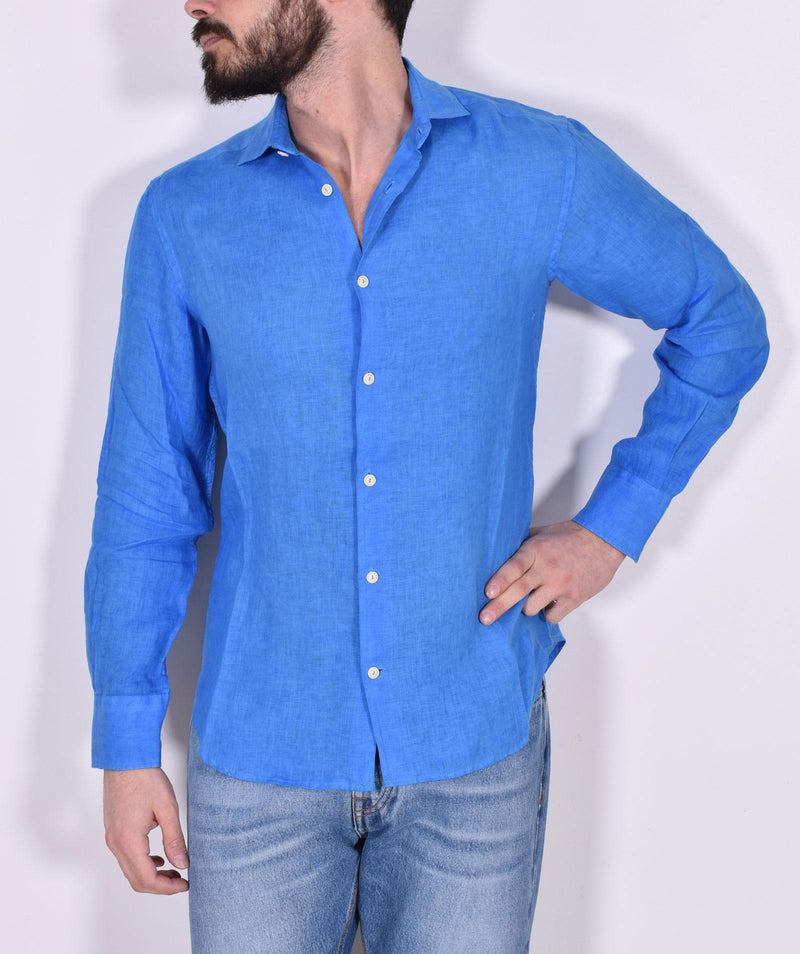 Camicia Mc2 Saint Barth azzurro Pamplona lino 