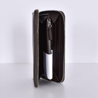 Portafoglio alto Orciani zip around pelle micron ebano SU012001 ORCIANI