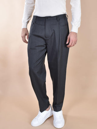 Pantalone Yes London pinces grigio antracite XP331301 YES LONDON