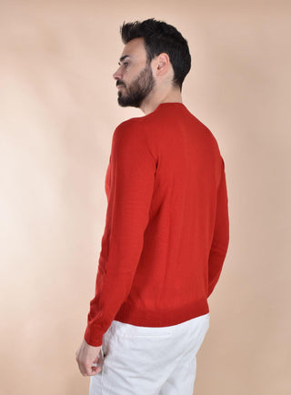 Maglia Gran Sasso extrafine merinos rosso girocollo sottile 57167 14499241 GRAN SASSO