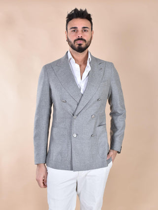 Giacca Tagliatore doppiopetto grigio perla lana cashmere 1SMC20K 1SMC20K 010021P3173 TAGLIATORE