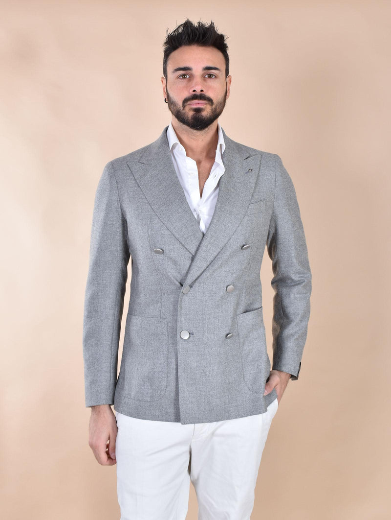 Giacca Tagliatore doppiopetto grigio perla lana cashmere 1SMC20K 1SMC20K 010021P3173 TAGLIATORE