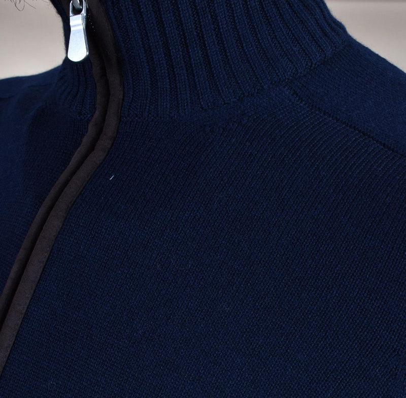 Maglia Gran Sasso extrafine merinos blu zip toppe 23102 14255598 GRAN SASSO