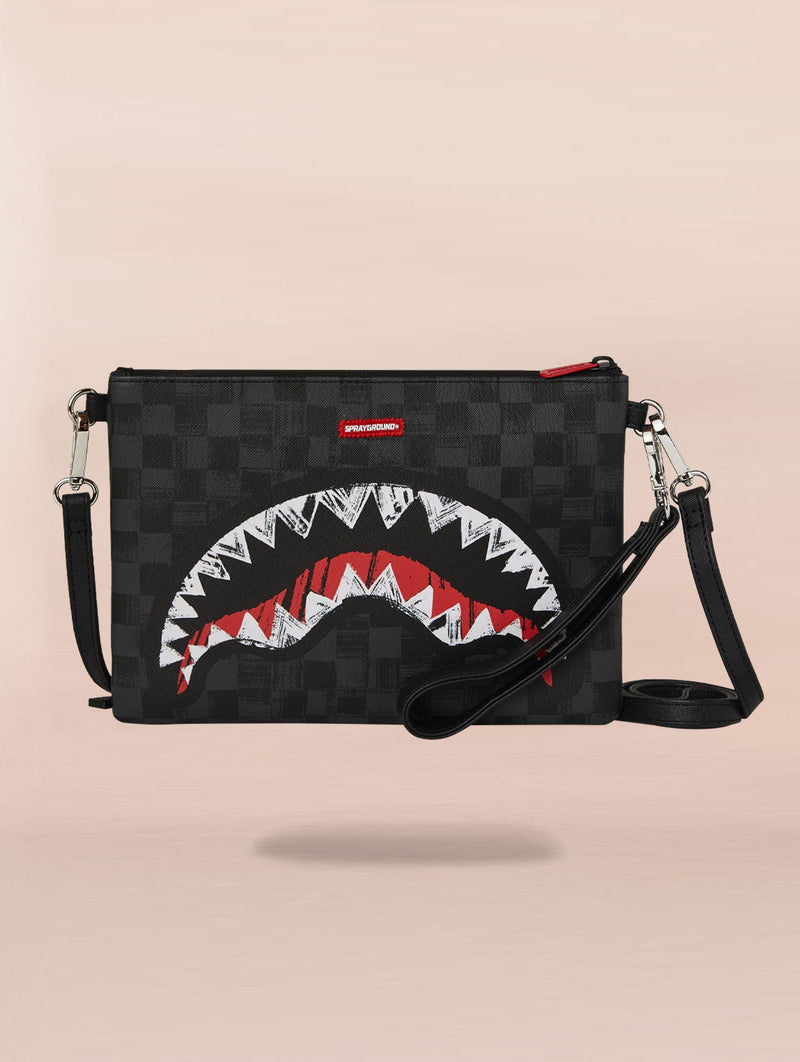 Pochette Sprayground scribble shark 