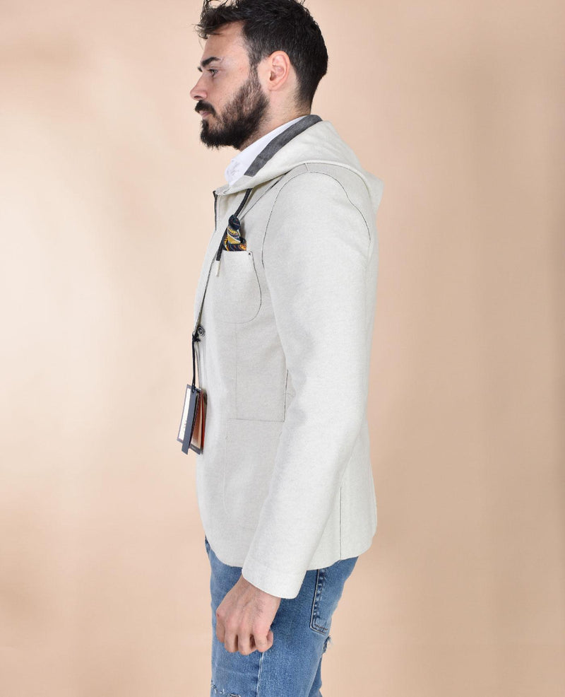 Giacca BoB panno bianco panna Lewis cappuccio LEWIS15002 BOB