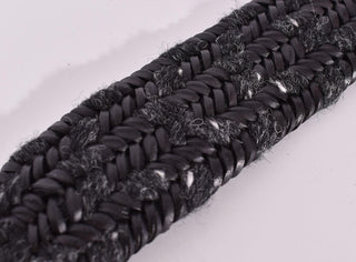 Cintura Orciani intrecciata pelle tessuto grigio antracite U0755601 ORCIANI