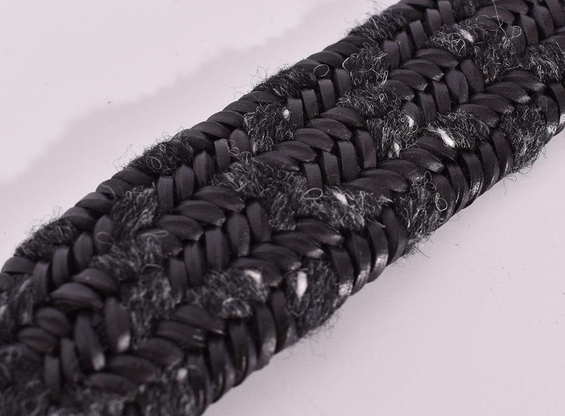 Cintura Orciani intrecciata pelle tessuto grigio antracite U0755601 ORCIANI