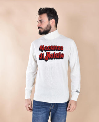 Maglia dolcevita Mc2 Saint Barth Vacanze di Natale logo bianca DL0222610 MC2 SAINT BARTH