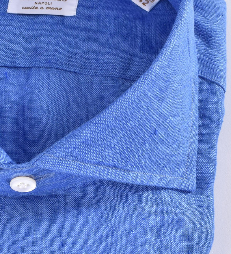 Camicia Borriello lino blu royal 