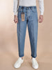 Pantalone jeans Berwich chiaia blu chiaro risvolti
