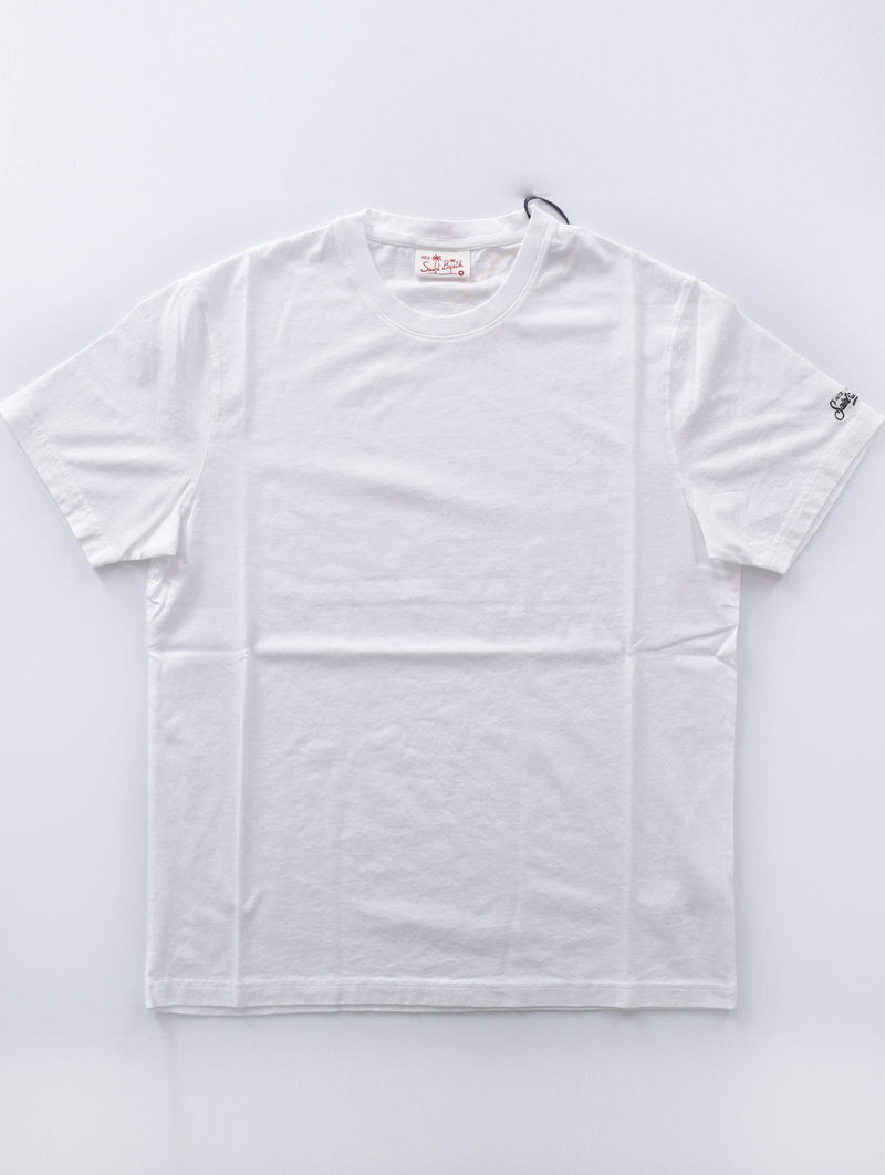 T-shirt Mc2 Saint Barth tinta unita bianco 
