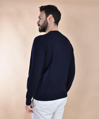 Maglia Gran Sasso lana cashmere blu sottile 57167 34790415 GRAN SASSO