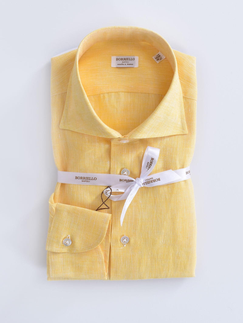 Camicia Borriello lino giallo marechiaro 