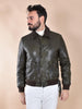 Giubbotto Jack Leathers bomber pelle Ottaviano verde