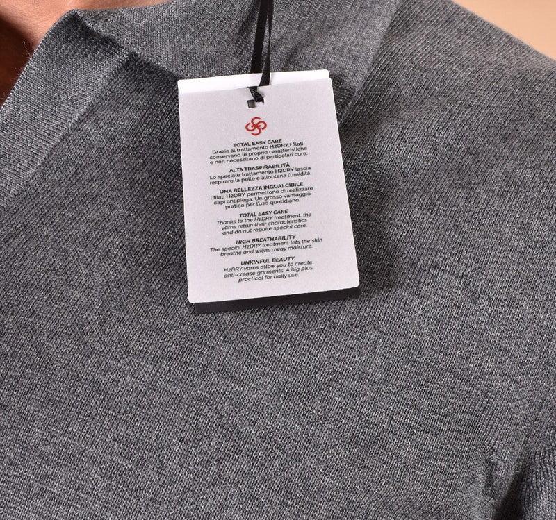 Polo Gran Sasso Athleisure grigio  senza bottoni scollo V 57189 14813089 GRAN SASSO