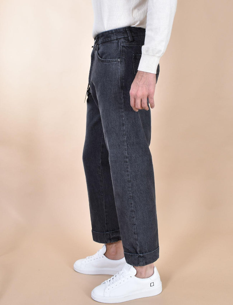 Pantalone jeans Berwich chiaia nero risvolti KK10002 BERWICH