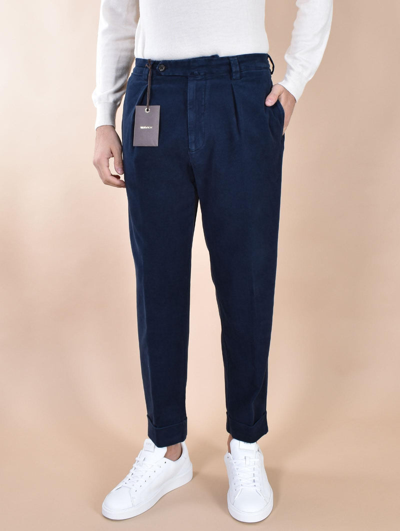 Pantalone Berwich velvet stretch blu velluto DV20001622 BERWICH