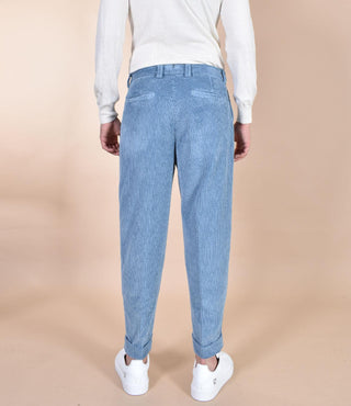 Pantalone Berwich velluto coste larghe blu chiaro avion chiaia-gd DV0001435 BERWICH