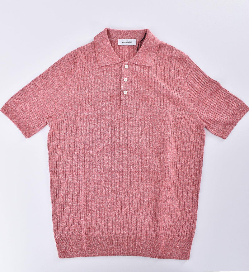 Polo Gran Sasso lino cotone rosso 