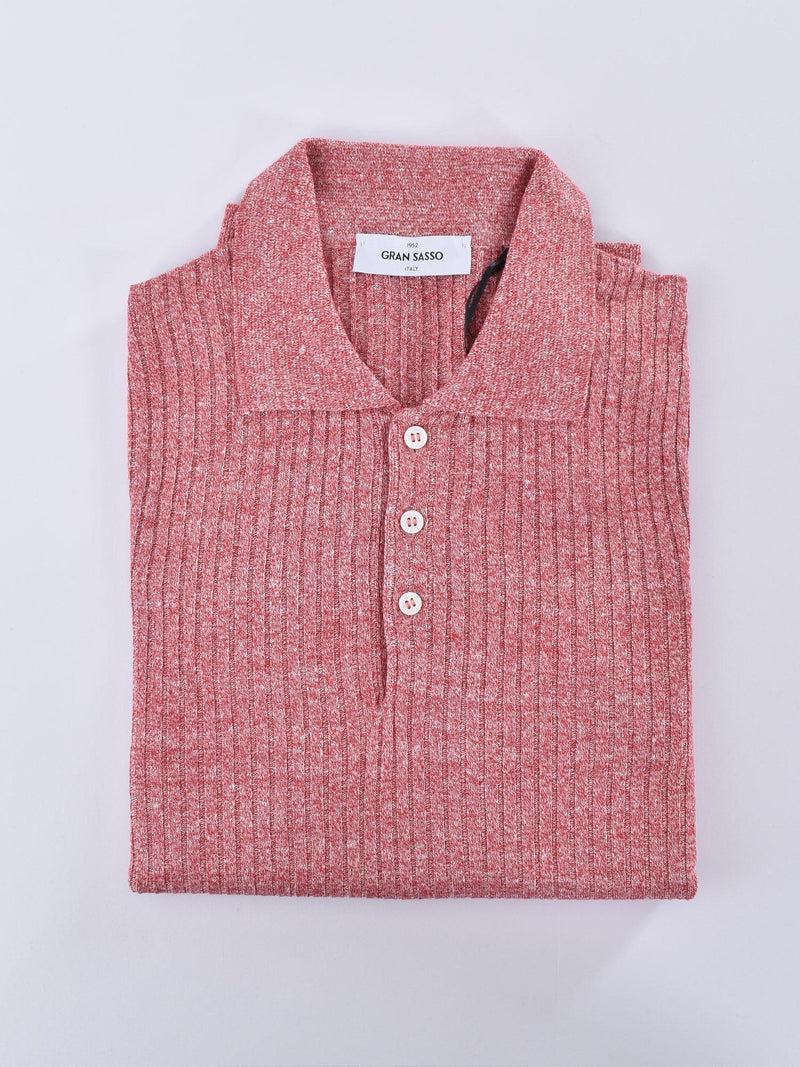 Polo Gran Sasso lino cotone rosso 