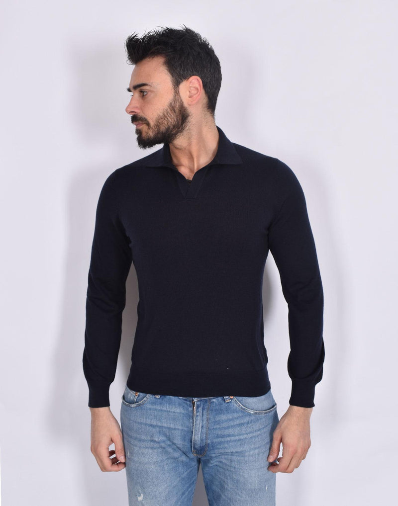 Polo Gran Sasso Suvin manica lunga blu 