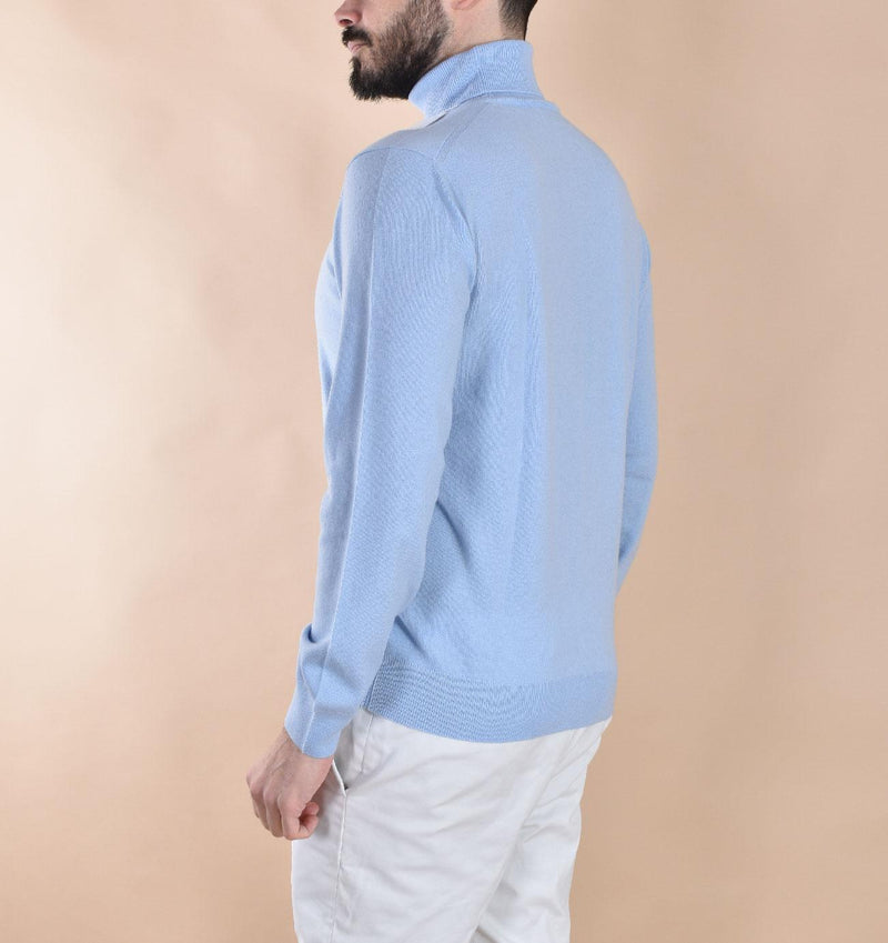 Maglia Della Ciana dolcevita cashmere lana celeste 1802001 Della Ciana