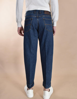 jeans Berwich largo chiaia blu scuro risvolti KK1002SW BERWICH