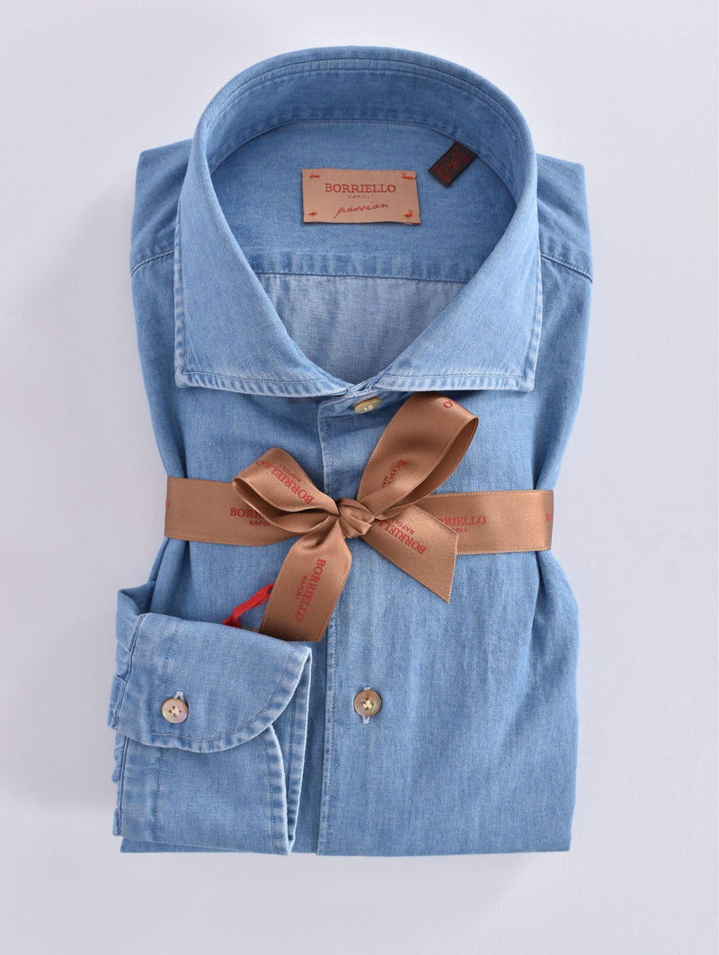 Camicia Borriello denim jeans Passion blu chiaro 90952 BORRIELLO