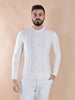 Maglione Luigi Gentile treccia bianco