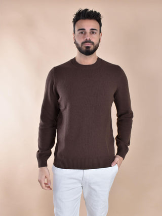 Maglia Gran Sasso marrone girocollo Super Geelong 23131 25012177 GRAN SASSO