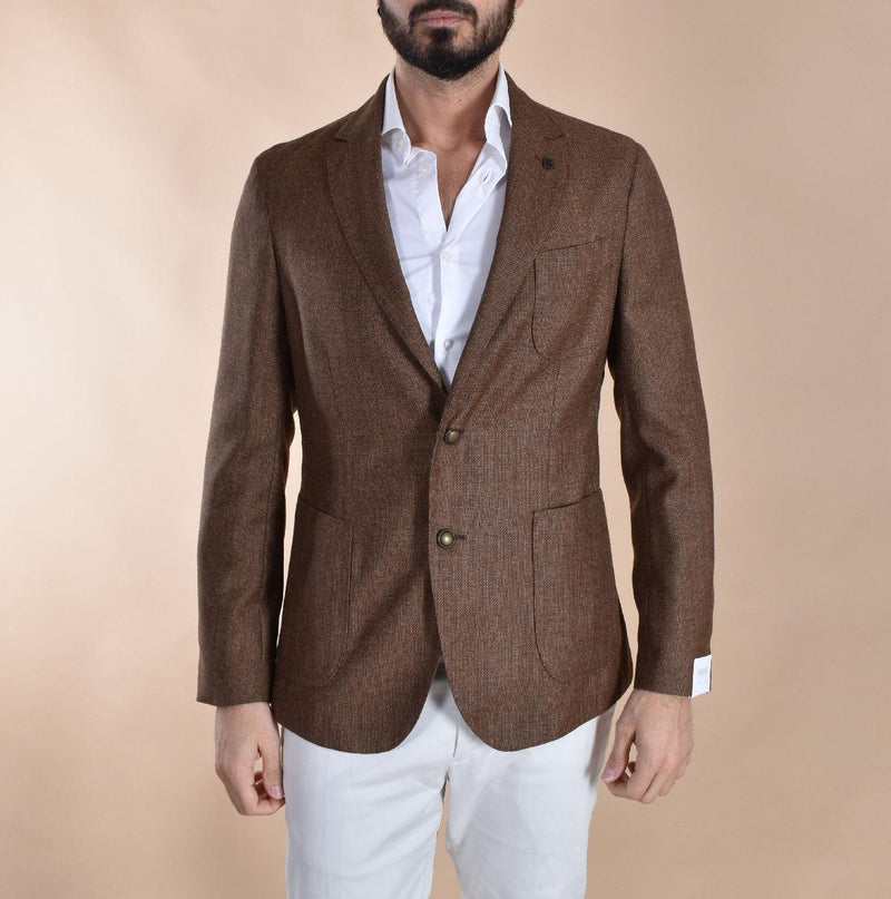 Giacca Breras lana vergine marrone rame Crotone CROTONEGE250 BRERAS Milano